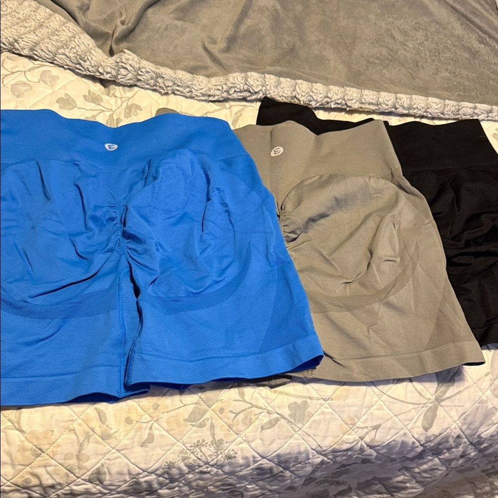 Women’s Cycling Shorts Set - Blue, Gray, Black